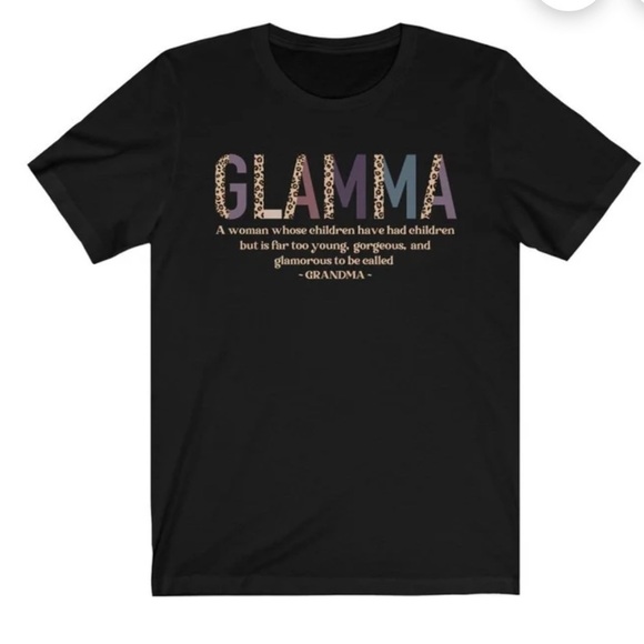 Bella Canvas GLAMMA Short Sleeve Graphic T-shirt Tee Black Size Small Unisex NWT - Picture 2 of 9